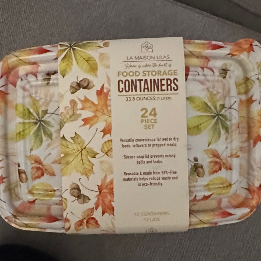 Autumn Leaf Food Storage Containers - 24 Piece Set